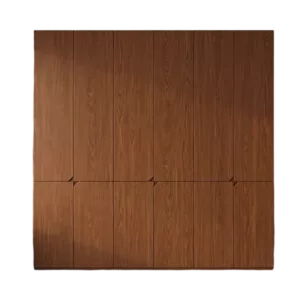 TRWALWAHD001026 Premium Walnut Wardrobe Cabinet – 18mm Thick, Hidden Handle Design, Custom Colors