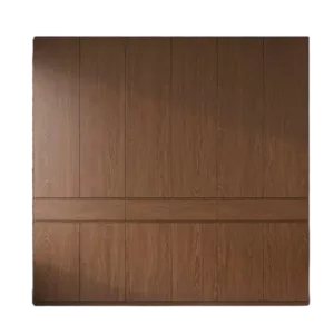 TRWALWAHD001028 Premium Walnut Wardrobe Cabinet – 18mm Thick, Hidden Handle Design, Custom Colors