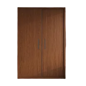 TRWALWGG00120 Premium Walnut Wardrobe Cabinet – 18mm Thick, Tempered Glass Doors, Sliding Door, Customizable Colors