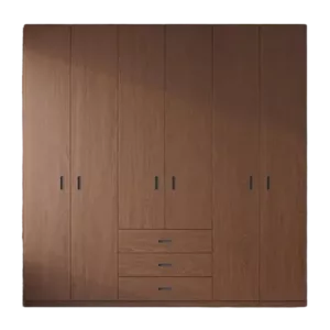 TRWAWADR001011 Premium Walnut Wardrobe Cabinet – 18mm Thick, Custom Colors, sold with Customizable Handles