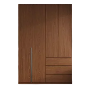 TRWAWADR001014 Premium Walnut Wardrobe Cabinet – 18mm Thick, Custom Colors, sold with Customizable Handles
