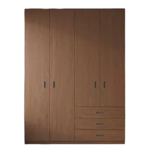 TRWAWADR001018 Premium Walnut Wardrobe Cabinet – 18mm Thick, Custom Colors, sold with Customizable Handles
