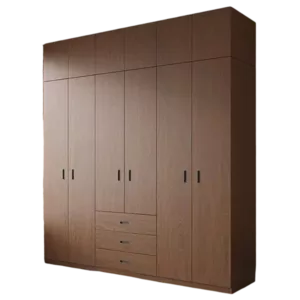 TRWAWADR001019 Premium Walnut Wardrobe Cabinet – 18mm Thick, Custom Colors, sold with Customizable Handles