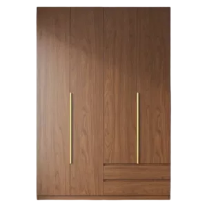 TRWAWADR001026 Premium Walnut Wardrobe Cabinet – 18mm Thick, Custom Colors, sold with Customizable Handles