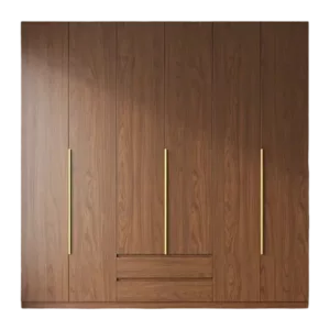 TRWAWADR00103 Premium Walnut Wardrobe Cabinet – 18mm Thick, Custom Colors, sold with Customizable Handles