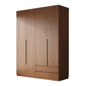 TRWAWADR00109 Premium Walnut Wardrobe Cabinet – 18mm Thick, Custom Colors, sold with Customizable Handles
