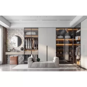 TRWICLOSET1010 Custom Walk-In Closet | Eco-Friendly Panels, Free 3D Design, Glass Doors & Color Choices