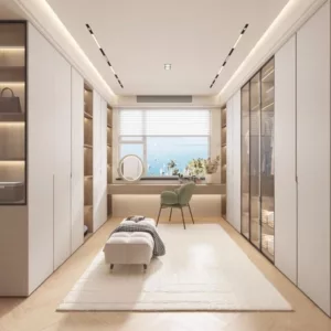 TRWICLOSET10100 Custom Walk-In Closet | Eco-Friendly Panels, Free 3D Design, Glass Doors & Color Choices