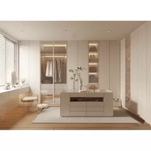 TRWICLOSET10101 Custom Walk-In Closet | Eco-Friendly Panels, Free 3D Design, Glass Doors & Color Choices