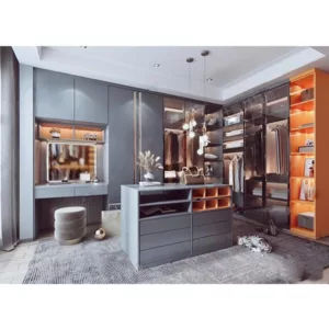 TRWICLOSET1014 Custom Walk-In Closet | Eco-Friendly Panels, Free 3D Design, Glass Doors & Color Choices