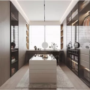 TRWICLOSET1016 Custom Walk-In Closet | Eco-Friendly Panels, Free 3D Design, Glass Doors & Color Choices