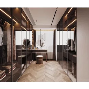 TRWICLOSET1017 Custom Walk-In Closet | Eco-Friendly Panels, Free 3D Design, Glass Doors & Color Choices
