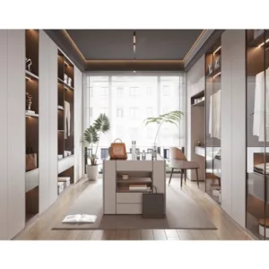 TRWICLOSET1023 Custom Walk-In Closet | Eco-Friendly Panels, Free 3D Design, Glass Doors & Color Choices
