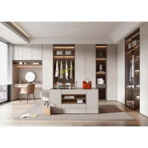 TRWICLOSET1026 Custom Walk-In Closet | Eco-Friendly Panels, Free 3D Design, Glass Doors & Color Choices