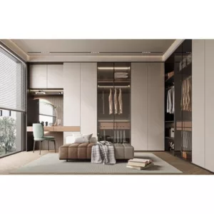 TRWICLOSET1027 Custom Walk-In Closet | Eco-Friendly Panels, Free 3D Design, Glass Doors & Color Choices