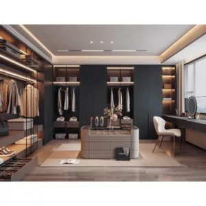 TRWICLOSET1032 Custom Walk-In Closet | Eco-Friendly Panels, Free 3D Design, Glass Doors & Color Choices