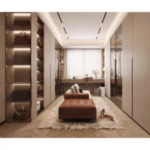 TRWICLOSET1055 Custom Walk-In Closet | Eco-Friendly Panels, Free 3D Design, Glass Doors & Color Choices