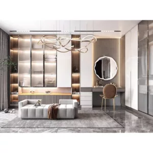 TRWICLOSET1072 Custom Walk-In Closet | Eco-Friendly Panels, Free 3D Design, Glass Doors & Color Choices