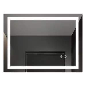 36 in. W x 28 in. H Rectangular Frameless Anti-Fog LED Horizontal and Vertical Wall Bathroom Vanity Mirror Front Light