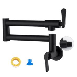 Wall Mount Pot Filler Faucet in Matte Black