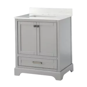 Freestanding 30"W Single Bathroom Vanity  with Grey Ceramic Sink