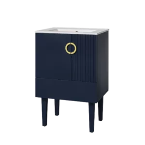24"W Freestanding Bathroom Vanity With Ceramic Vanity Top