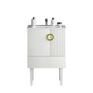 Freestanding 24"W Bathroom Vanity with White Ceramic Sink