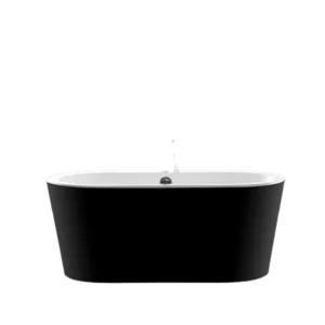 Acrylic Flat-bottom Freestanding tub in Black and White Color