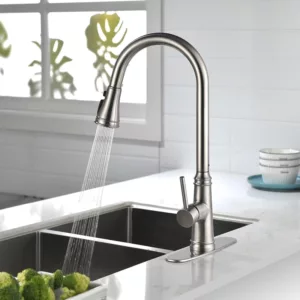 Pull-Down Single-Handle Sprayer Kitchen Faucet in Brushed Nickel