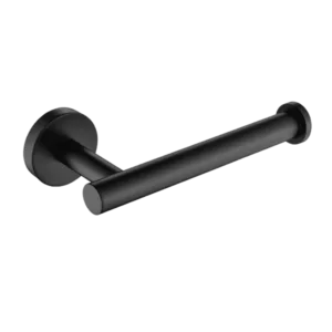 2-Piece Bath Hardware Set with Toilet Paper Holder in Matte Black