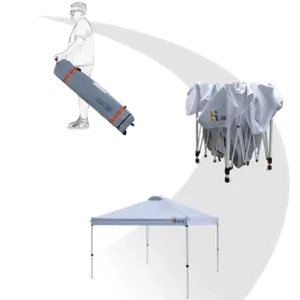 Pop Up Portable Folding Instant Canopy Tent With Roller Bag in White Color