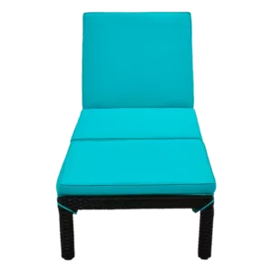 2-Piece Outdoor Lounge Chair in Blue with Adjustable Backrest