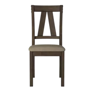 Modern Brown 7 Piece Dining Set Rectangular Wooden Table With 6 Upholstered Chairs For Dining Room