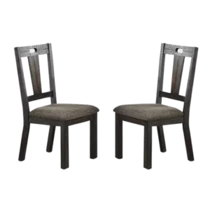 Modern Dark Grey 6pc Dining Set Rectangular Wooden Table With Leaf 1 Bench And 4 Chairs Cushion Seats For Dining Room