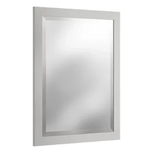 24 in. W x 30 in. H Framed Rectangular Beveled Edge Bathroom Vanity Mirror in Gray
