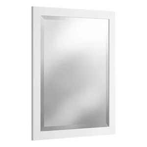 24 in. W x 30 in. H Framed Rectangular Beveled Edge Bathroom Vanity Mirror in White