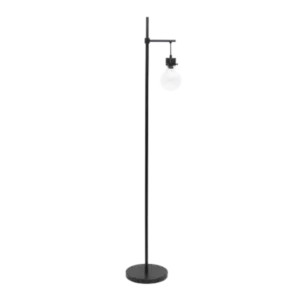60 in. Black Matte Single Light Floor Lamp with Clear glass shade