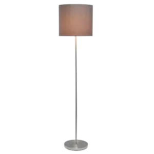 57 in. White Brushed Nickel Drum Shade Floor Lamp