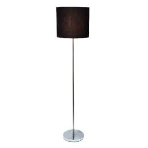 57 in. Black Brushed Nickel Drum Shade Floor Lamp
