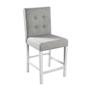 Modern Antique White Set of 2 Solid Wood Chairs With Tufted Back  Upholstered Seat For Dining Room