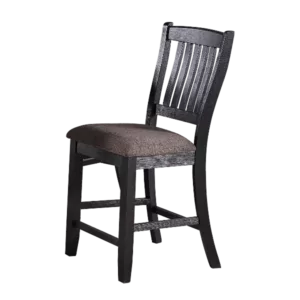Modern Dark Coffee Set of 2 Solid Wood Chairs with Fabric upholstered Seat For Dining Room