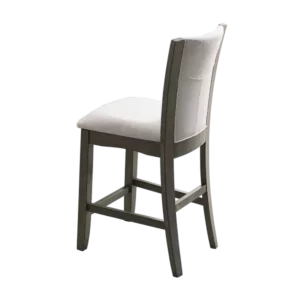 Modern Gray 2pc Solid Wood Dining Chair with Upholstered Seat For Dining Room
