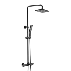 Matte Black Thermostatic Shower Combo Set Wall Mounted Shower Faucet Set