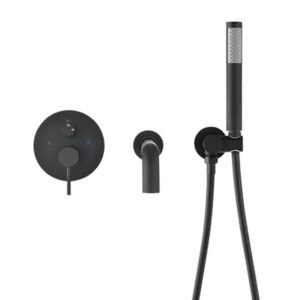 Matte Black Bathroom Tub filler Faucet Wall Mount Bathtub Faucet with Hand shower