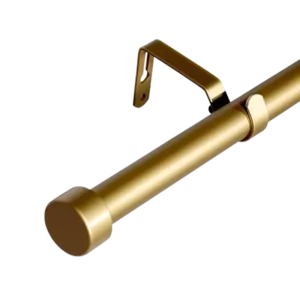 48 in. - 88 in. adjustable sizes single Curtain Gold Rod with End Cap Finials
