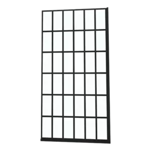 Shower Door 38" W x 72" H Single Panel Frameless Fixed Shower Door, Open Entry Design in Matte Black