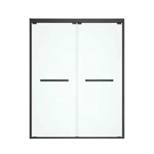 60 in. W x 76 in. HSliding Framed Shower Door in Black Finish with Clear Glass