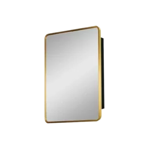 24x30 inch Gold Metal Framed Wall mount or Recessed Bathroom Medicine Cabinet with Mirror