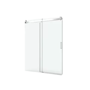 Elan 68 to 72 in. W x 76 in. H Sliding Frameless Soft-Close Shower Door with Premium 3/8 Inch (10mm) Thick Tampered Glass in Brushed Nickel 22D01-72BN