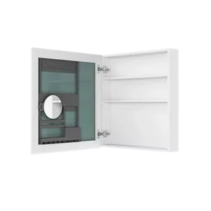 20" W x 26" H White Beveled Edge Single-Door Bathroom Medicine Cabinet with Mirror, Recessed or Surface Mount Bathroom Wall Cabinet